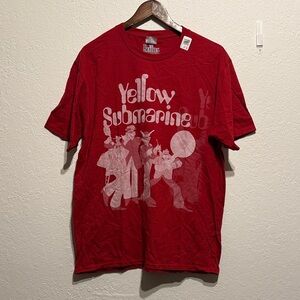 The Beatles Yellow Submarine Red Graphic Band Tee Men’s Size L Retro Music Shirt